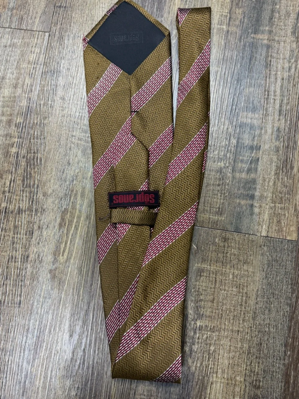 Soprano’s Brown‎ & Pink Striped Men’s Silk Tie